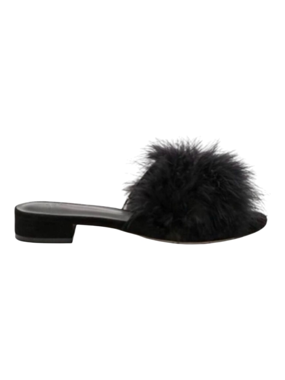 Joie Black Mani Ballet Feather Slide/Slipper 7